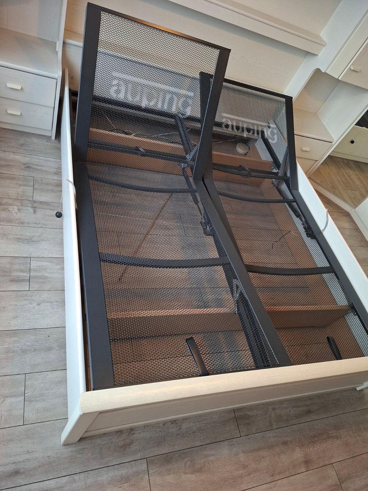2 Auping handverstelbare bedbodems(90/200cm), Ophalen, Gebruikt, 90 cm, Eenpersoons
