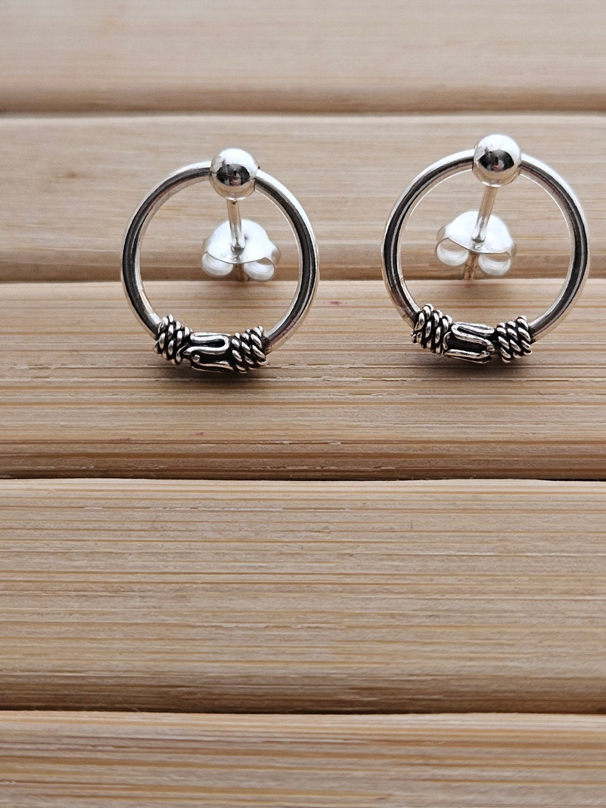 Sterling zilveren bali oorbellen ringen, Hangers, Nieuw, Ophalen of Verzenden, Zilver