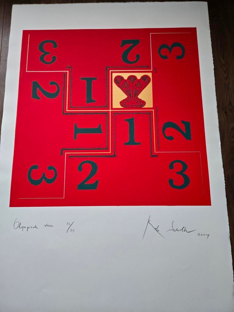 Olympisch vuur Rob Scholte, Antiek en Kunst, Kunst | Litho's en Zeefdrukken, Ophalen of Verzenden
