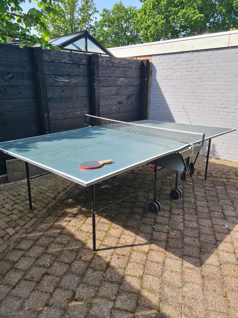 Gratis Tafeltennis tafel, Sport en Fitness, Tafeltennis, Ophalen, Gebruikt, Tafel Indoor, Verrijdbaar