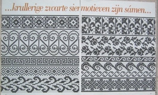 Borduurpatroon  Zwarte sier randen  nr 8780 do, Verzenden, Zo goed als nieuw, Handborduren, Patroon