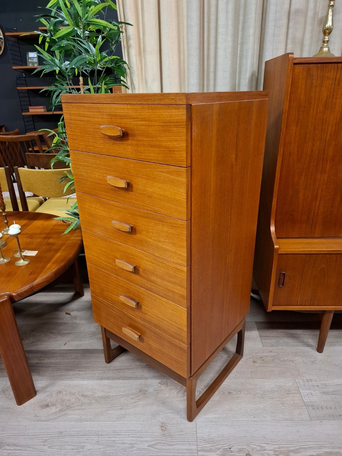 vintage G plan ladekast teak mid century wandkast wandmeubel, .., 5 laden of meer, Teakhout, Vintage mid century design jaren 60 70