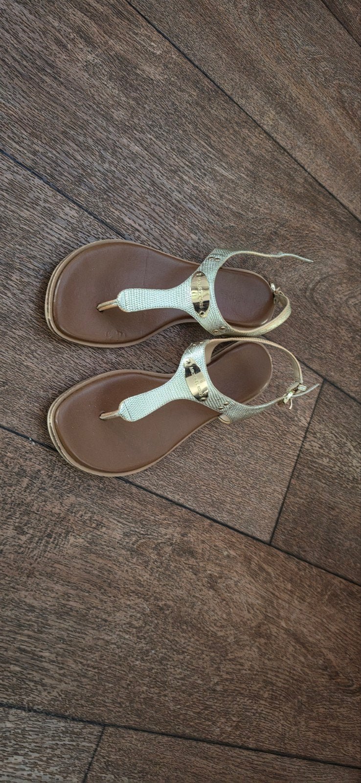 Michael Kors Sandalen Goud Maat 36.5, Zo goed als nieuw, Overige kleuren, Michael Kors, Sandalen of Muiltjes