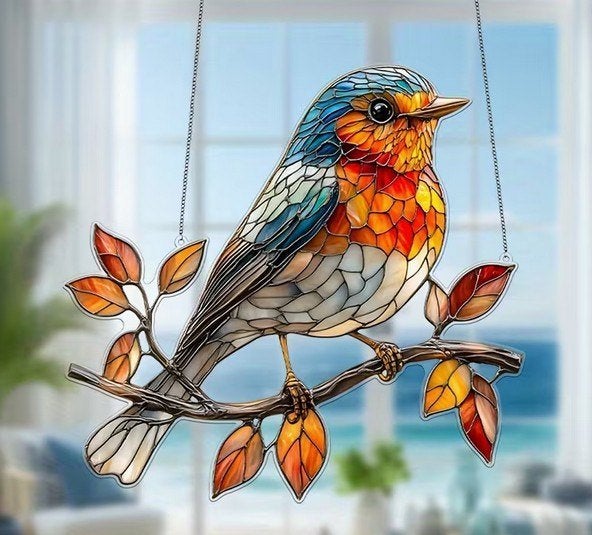 Raamhanger roodborst, Tuin en Terras, Tuinwanddecoratie, Verzenden, Nieuw