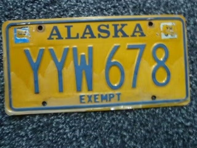 Kentekenplaat licenseplate Alaska Exempt USA, Verzenden, Gebruikt, Auto's
