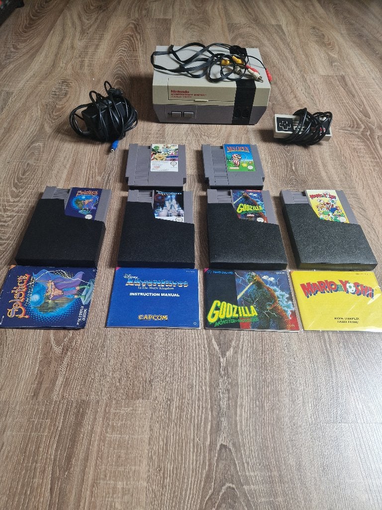 Nintendo+6 spellen, Ophalen of Verzenden, Gebruikt, Met 1 controller, Met games