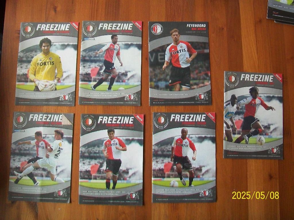 8 Feyenoord programma's ( Freezine) 07-08 en 06-07, Verzenden, Zo goed als nieuw, Feyenoord, Boek of Tijdschrift