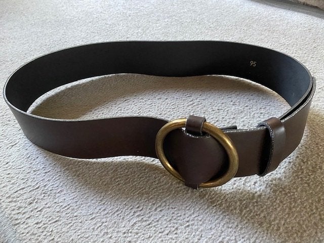 Purdey leren riem bruin maat 95 cm, Echt leder, 90 tot 100 cm, Tailleriem, Ophalen of Verzenden