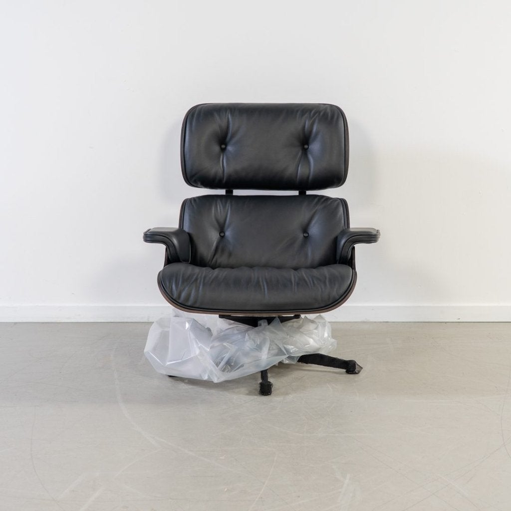 Vitra Lounge Chair Nero Leer/Essenhout XL, Niet ingevuld, Nieuw, Niet ingevuld, Niet ingevuld