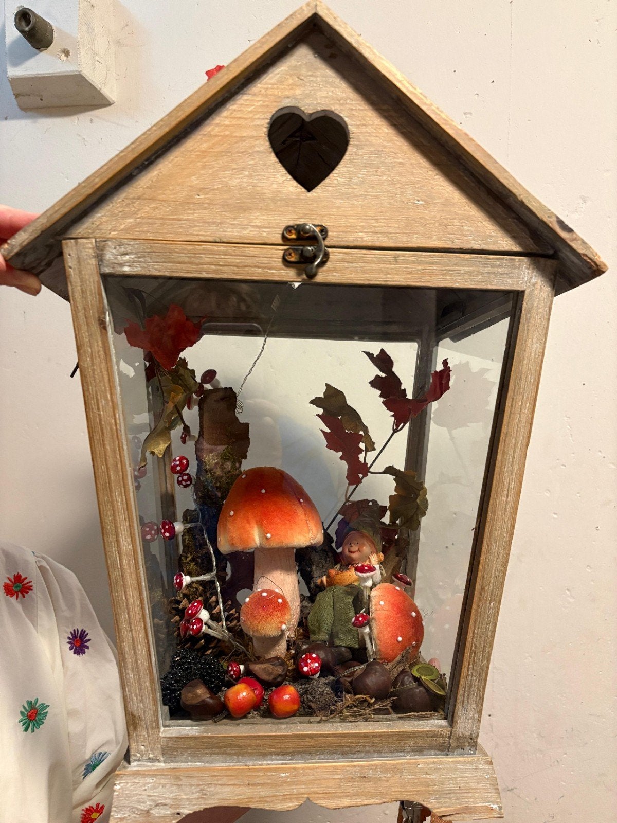 Decoratieve lantaarn herfst, Huis en Inrichting, Ophalen, Hout, Gebruikt, Meerkleurig