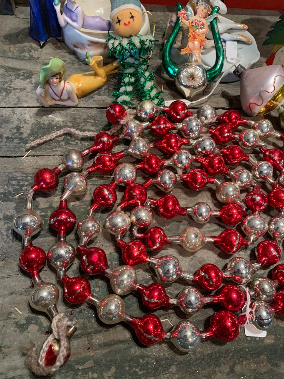 Kerst antieke kralenketting quirlandes, T, Ophalen of Verzenden, Zo goed als nieuw, N