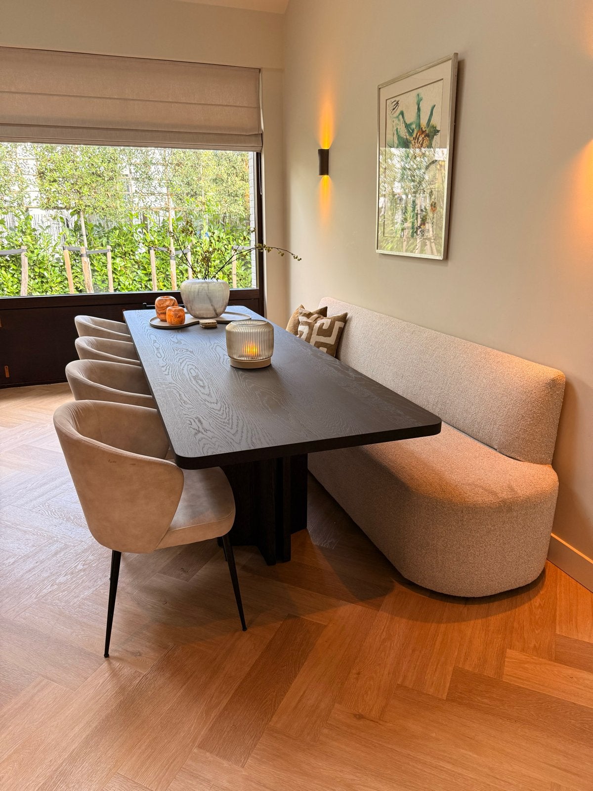 Nieuwe Table du Sud eettafel Onno Adriaanse 280x90 Black Smo, Ophalen, Eikenhout, 50 tot 100 cm, Rechthoekig