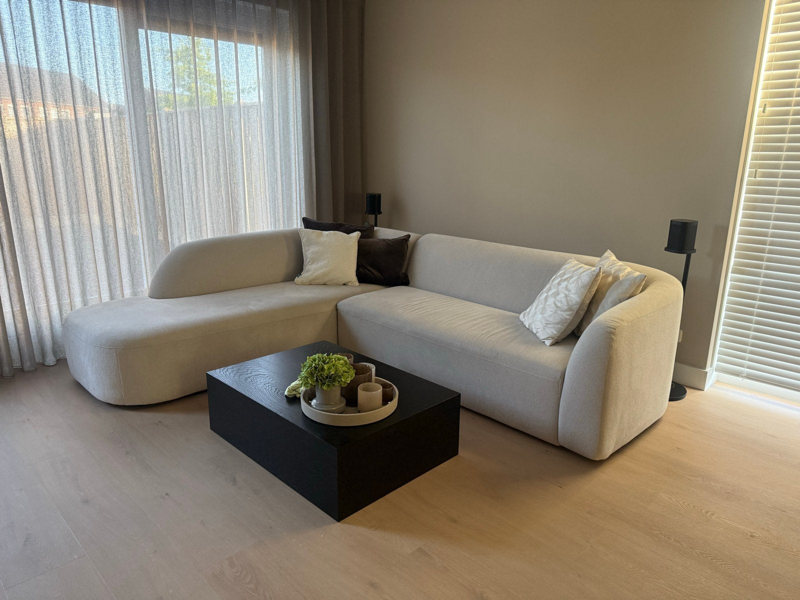 Moderne Hoekbank organisch Be Pure Home off white, Ophalen, Hoekbank, 75 tot 100 cm, Zo goed als nieuw