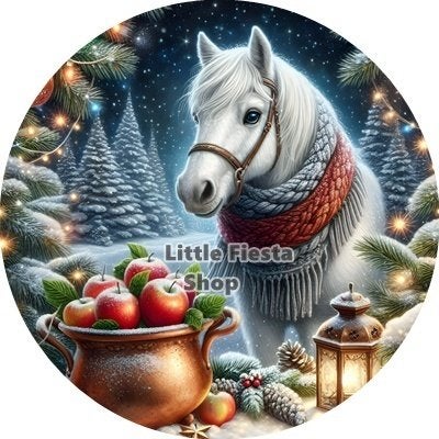 lf159 icing frosting paard winter 19cm eetbare taart print, Ophalen of Verzenden, Nieuw, Taarten, Versiering