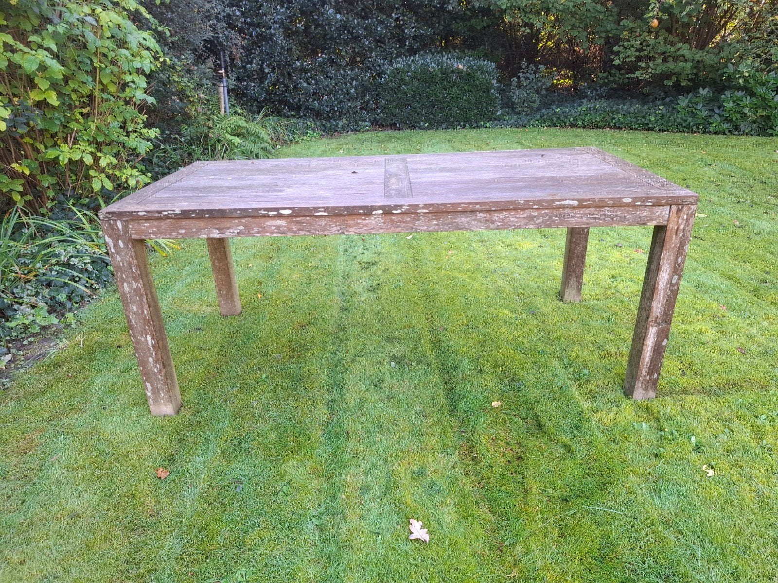 Robuuste hardhouten tuintafel 180x90x75 cm, Ophalen, Gebruikt, Rechthoekig, Hout