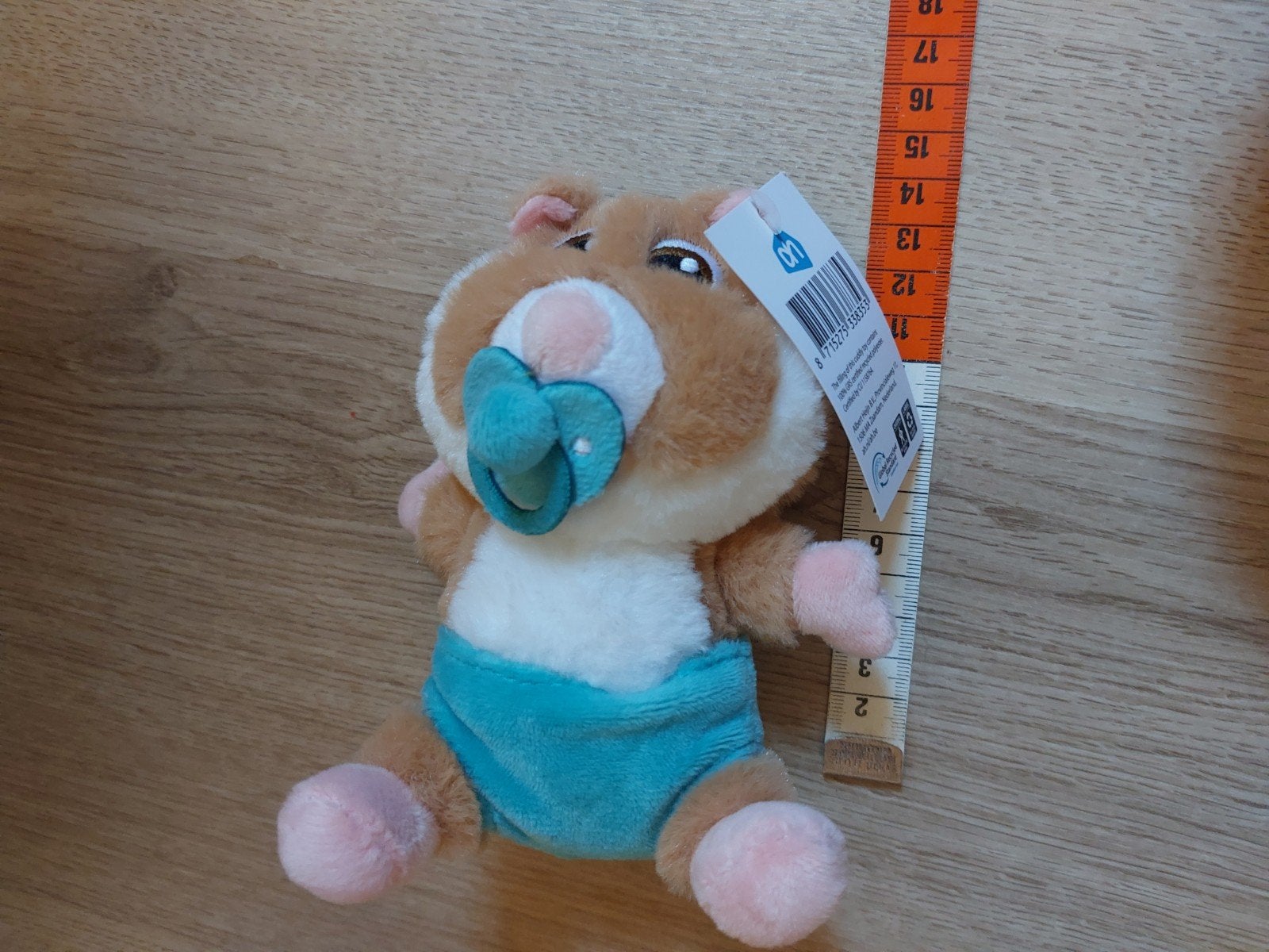 AH hamster knuffel baby jongen 14 cm, Verzamelen, Ophalen of Verzenden