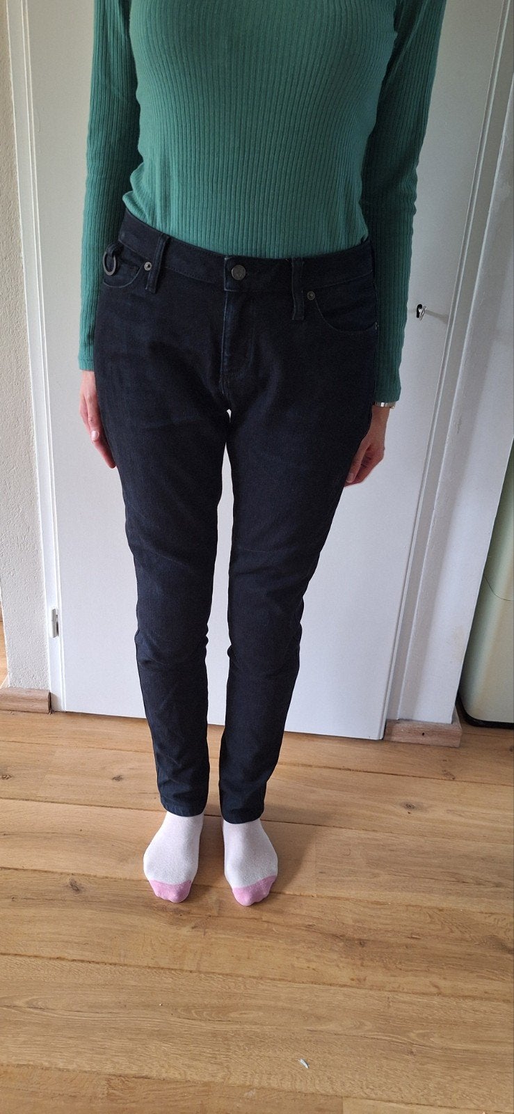 Pando Moto Kissaki Black dames motorjeans (W30/34L), Zwart, Ophalen of Verzenden, Zo goed als nieuw, W30 - W32 (confectie 38/40)