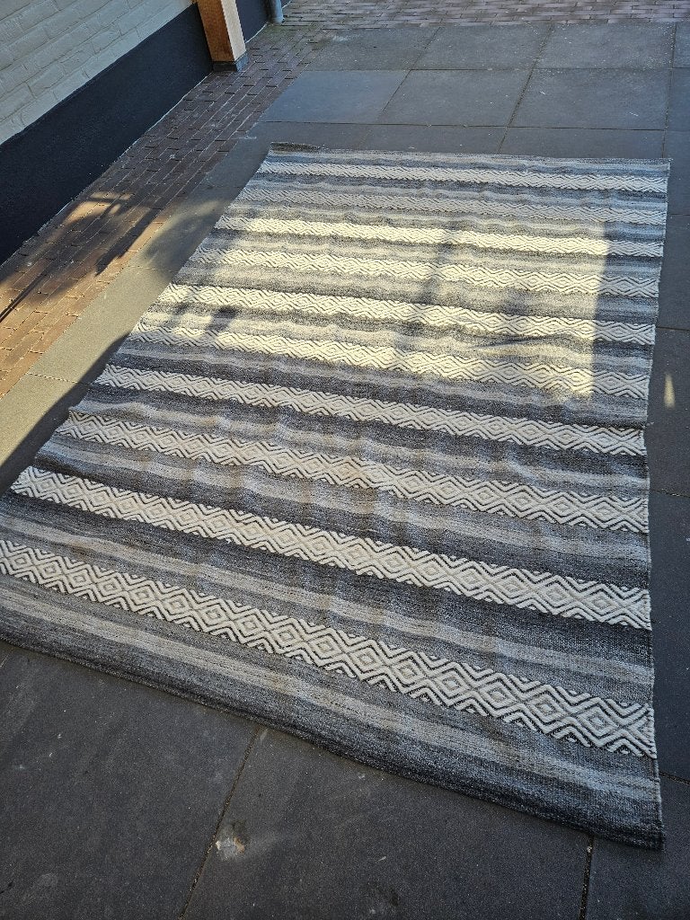 Vloedkleed Wol By-Boo, Huis en Inrichting, Ophalen, 100 tot 150 cm, Grijs, 200 cm of meer