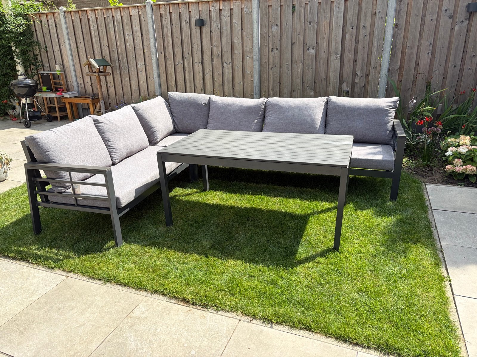 Loungeset Brandon van SenS-line met eettafel functie, Ophalen, 6 zitplaatsen, Aluminium, Zo goed als nieuw