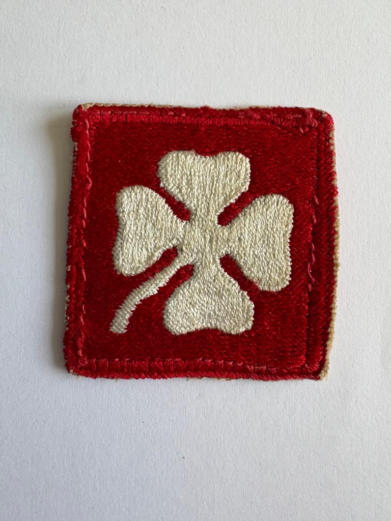 WWII 4th Army Four Leaf Clover US ARMY Patch, Ophalen of Verzenden, Amerika, Embleem of Badge
