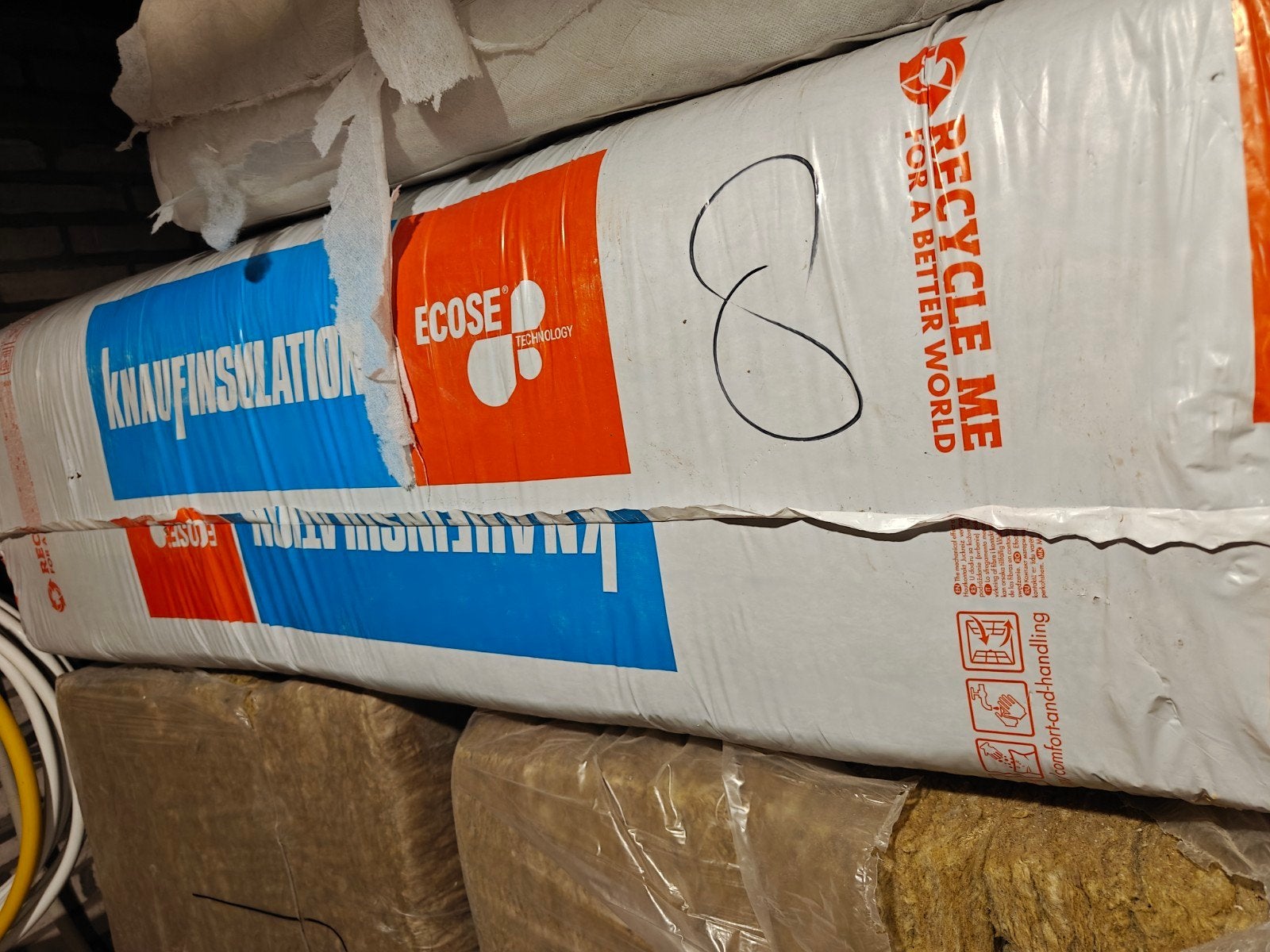Knauf 80mm Insulation steenwol ECOSE 4,3m2, Ophalen, 4 tot 8 cm, Nieuw, Minder dan 5 m²