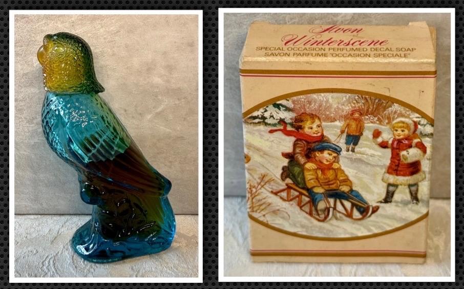 Avon  Parfumflesje papegaai en zeep ., Antiek en Kunst, Curiosa en Brocante, Ophalen of Verzenden
