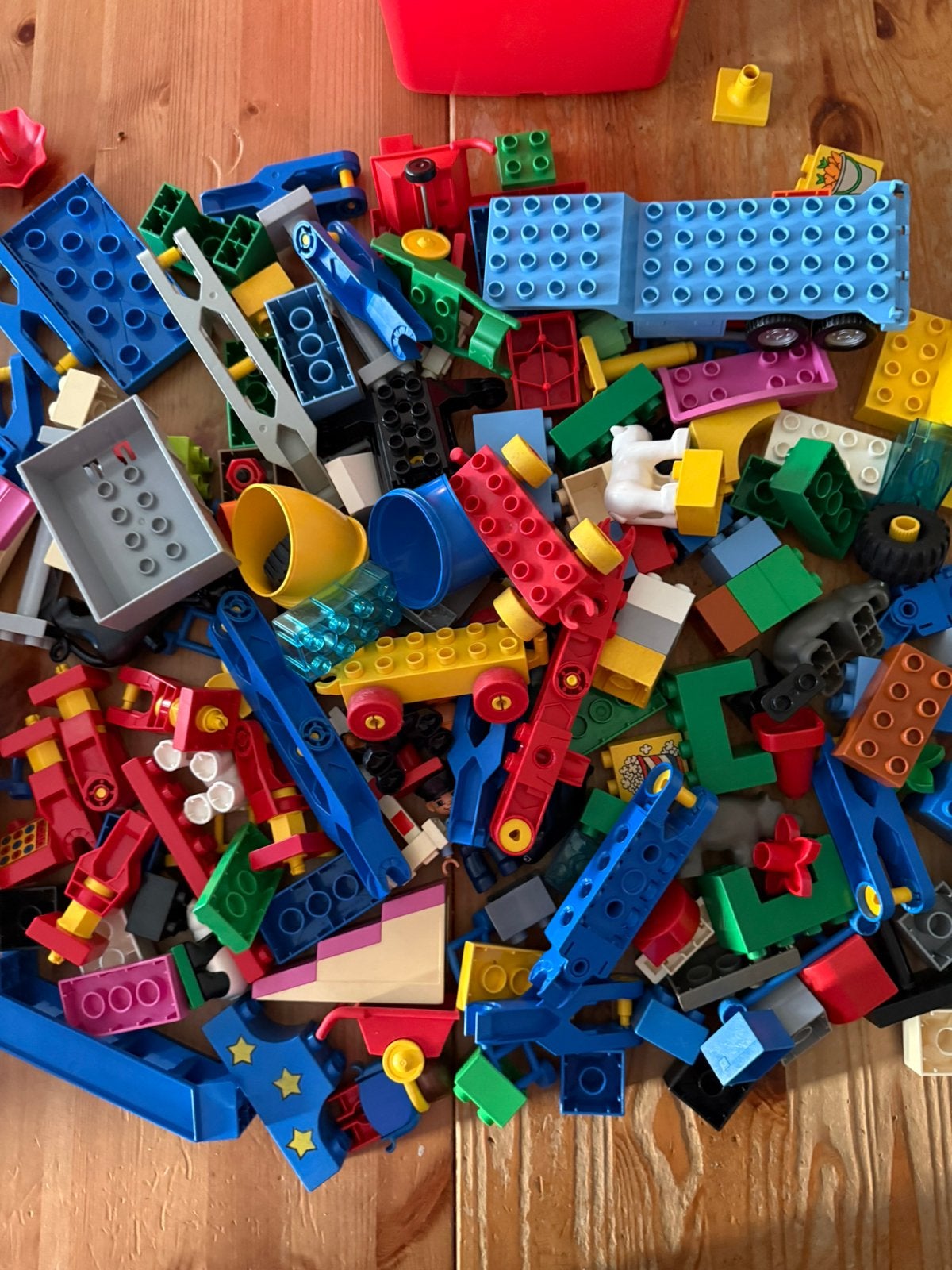 partij LEGO Duplo met opbergbox, Lego, Gebruikt, Verzenden, .