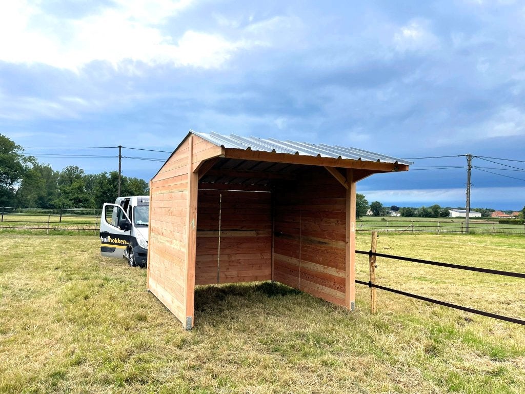 Schuilstal 3x3m in massief Douglashout, Dieren en Toebehoren, Stalling, 1 paard of pony