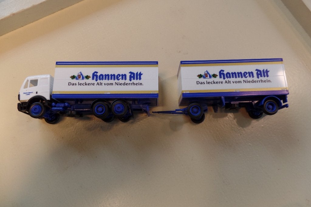 Mercedes vrachtwagen / aanhanger Hannen Alt (Herpa)  , Verzenden, Gebruikt, Bus of Vrachtwagen, Herpa