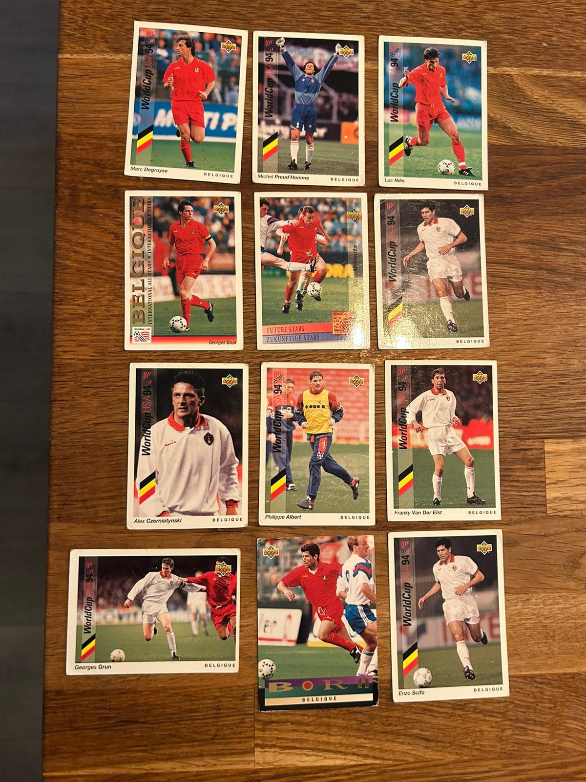 12x Upper Deck WK 1994 België – Scifo, Preud’homme, Wilmots, Verzamelen, Ophalen of Verzenden, Zo goed als nieuw, Buitenlandse clubs