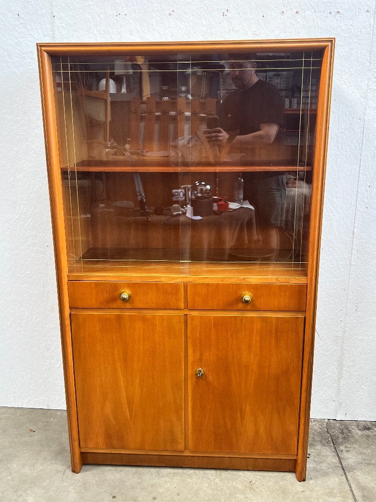 Vintage Highboard / Vitrinekast, Duitsland 1970's, Huis en Inrichting, Kasten | Vitrinekasten, Ophalen, Gebruikt, Met deur(en)