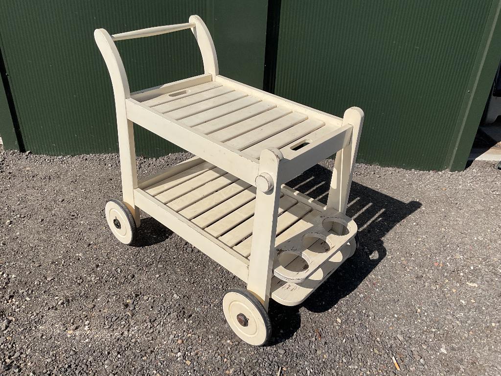Oude serveerwagen, Huis en Inrichting, Ophalen, Minder dan 55 cm, Gebruikt, Rechthoekig
