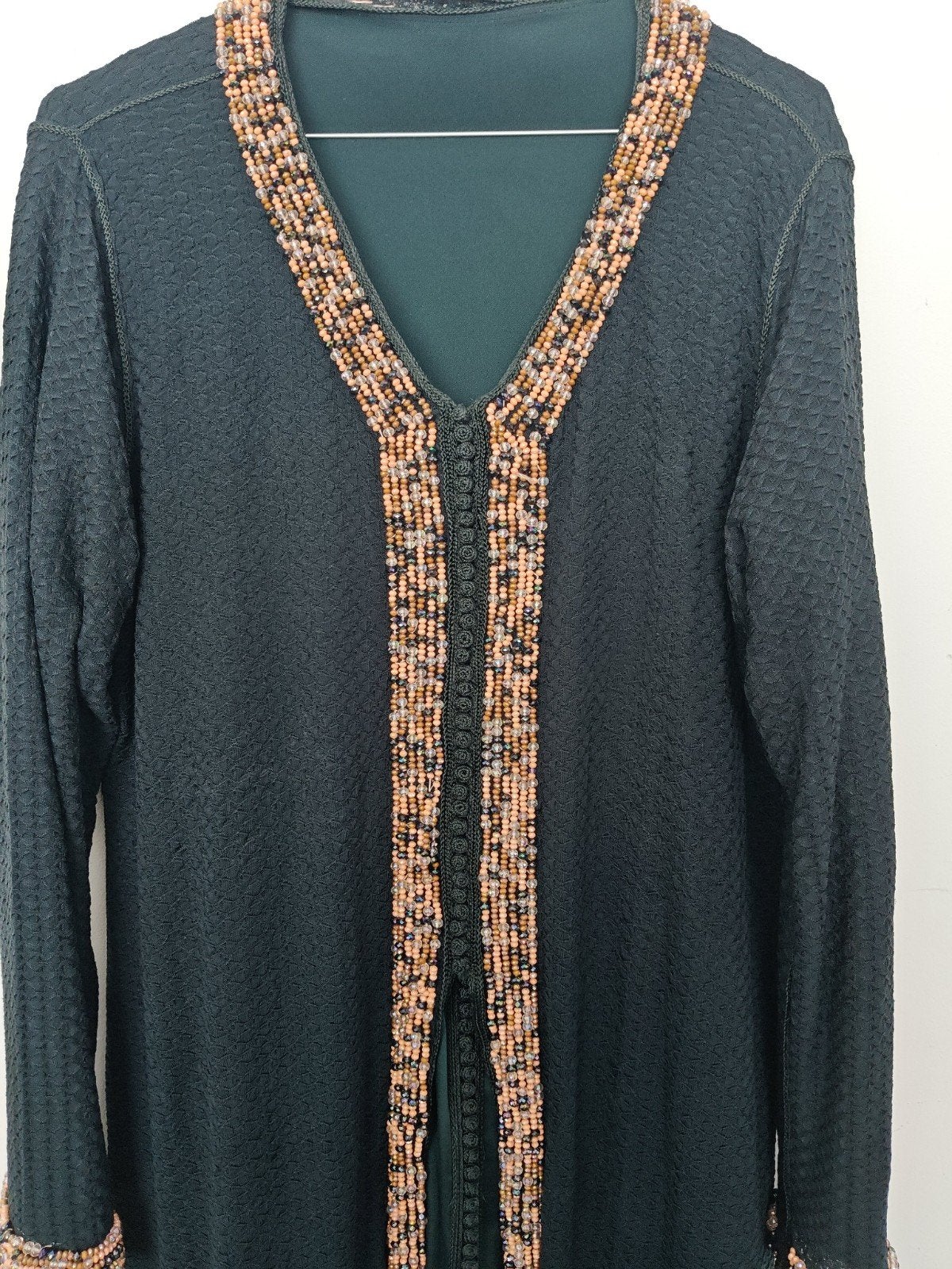 Elegante Takchita met kralen, maat S, Kleding | Dames, Jurken, Zo goed als nieuw, Maat 36 (S), Groen, Onder de knie, Ophalen of Verzenden