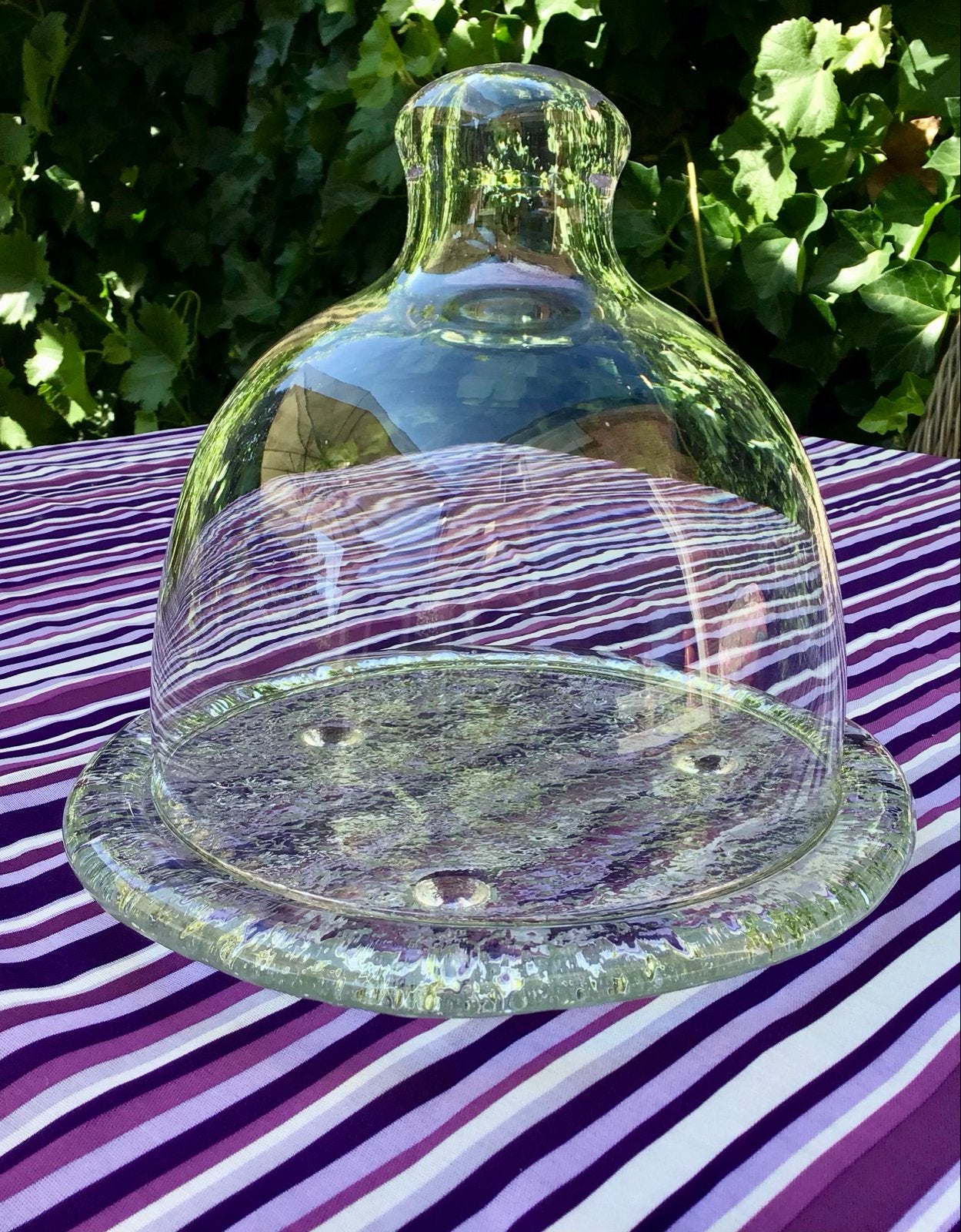 Glazen stolp met schaal - Iittala Kastehelmi stijl, Ophalen of Verzenden
