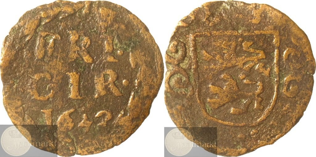 Reckheim - Duit 1642, Postzegels en Munten, Munten | Nederland, Ophalen of Verzenden, Vóór koninkrijk, Overige waardes, Losse munt