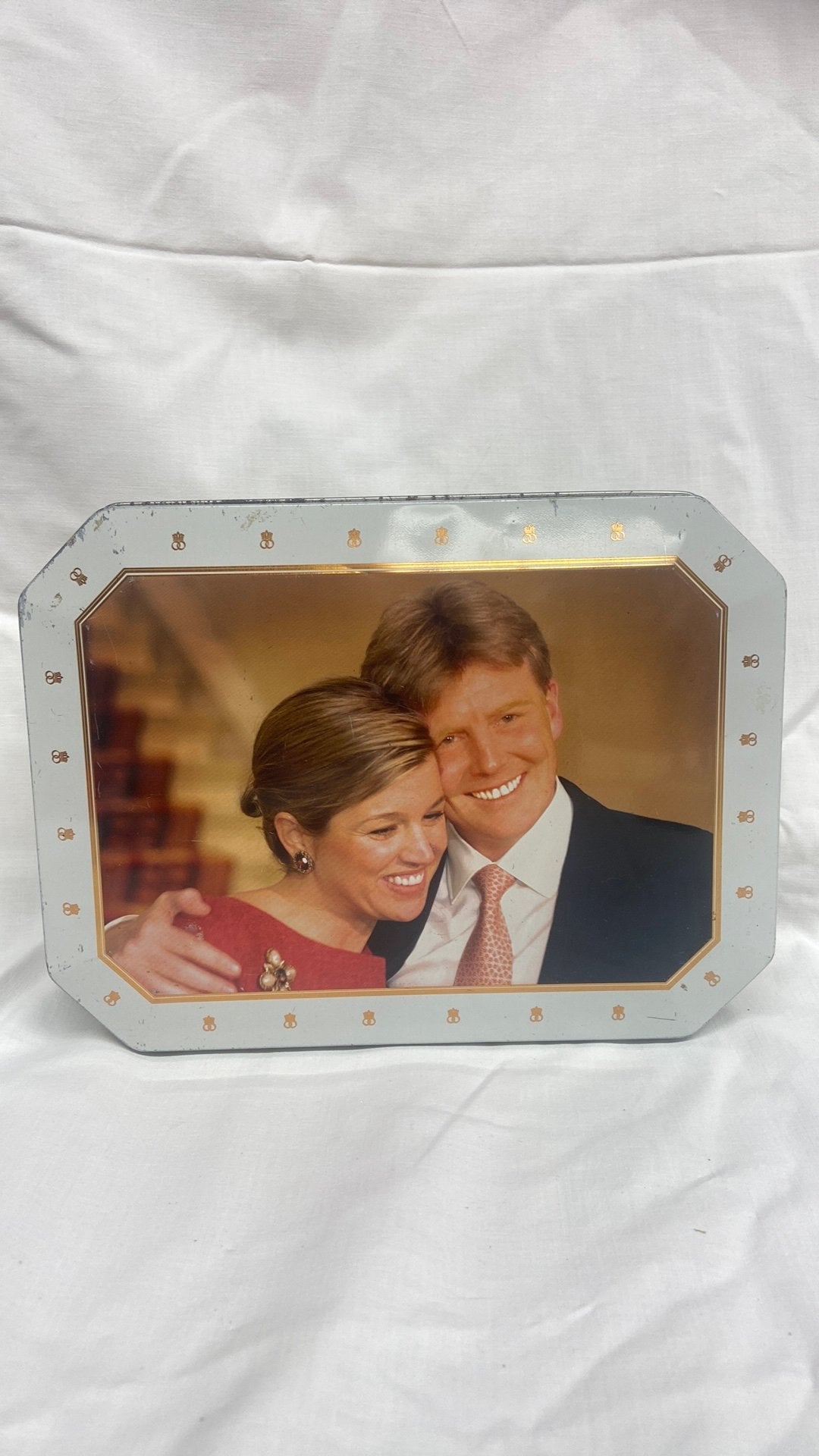 Verkade koekblik tgv huwelijk koning Alexander, Verzamelen, Blikken, Ophalen of Verzenden, Zo goed als nieuw, Koek(jes), Verkade