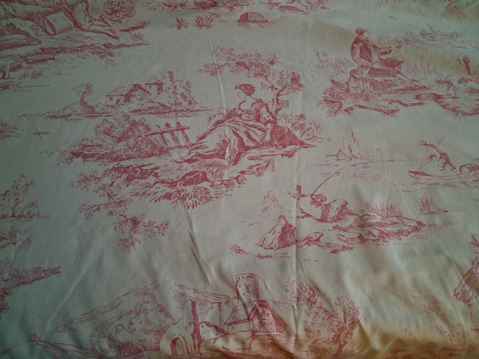 1 pers. hoeslaken Toile de Jouy, Verzenden, Eenpersoons, Hoeslaken of Sloop