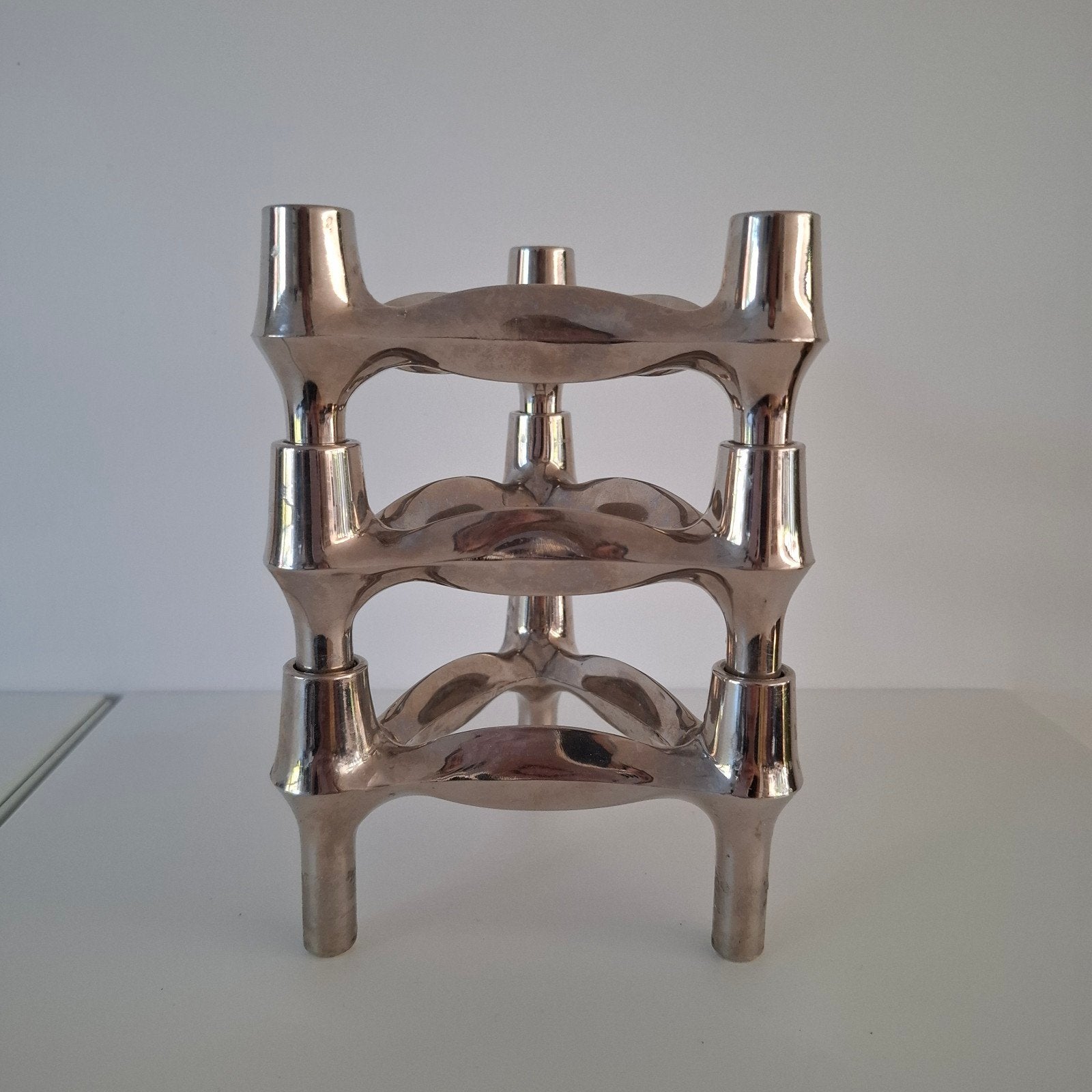3 frits Nagel kandelaren kandelaar design vintage, Gebruikt, 7 cm, Overige merken, Ophalen of Verzenden