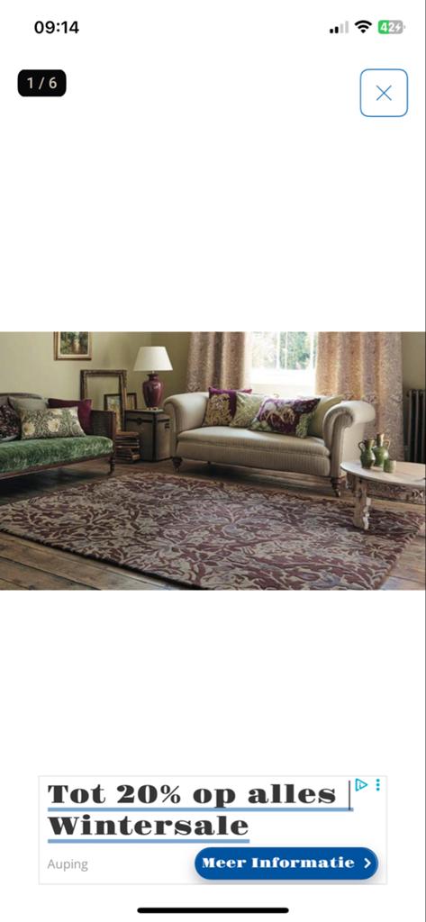 Luxe Vloerkleed met Barok Patroon - Rood/donker PaarsBeige, Ophalen, Bruin, 150 tot 200 cm, Rechthoekig