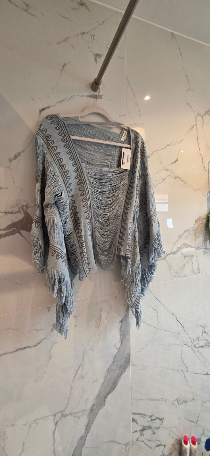 Ibzmode Ibiza Kimono Franje Boho Lichtblauw, Maat 38/40 (M), Ibzmode, Nieuw, Verzenden