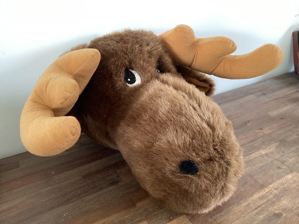 Pluche eland kop voor aan de muur, Bruin, Ophalen of Verzenden, Zo goed als nieuw, Wanddecoratie