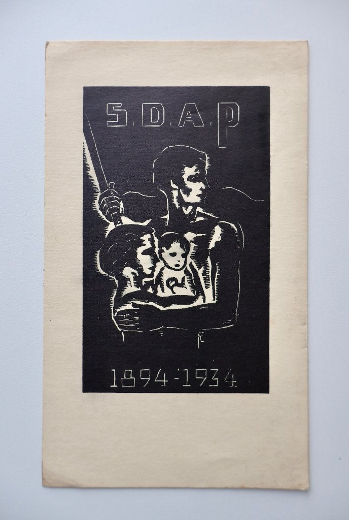 SDAP 1894-1934. Jubileum SDAP, ontwerp Fré Cohen, Ophalen of Verzenden, Gelezen, Fré Cohen