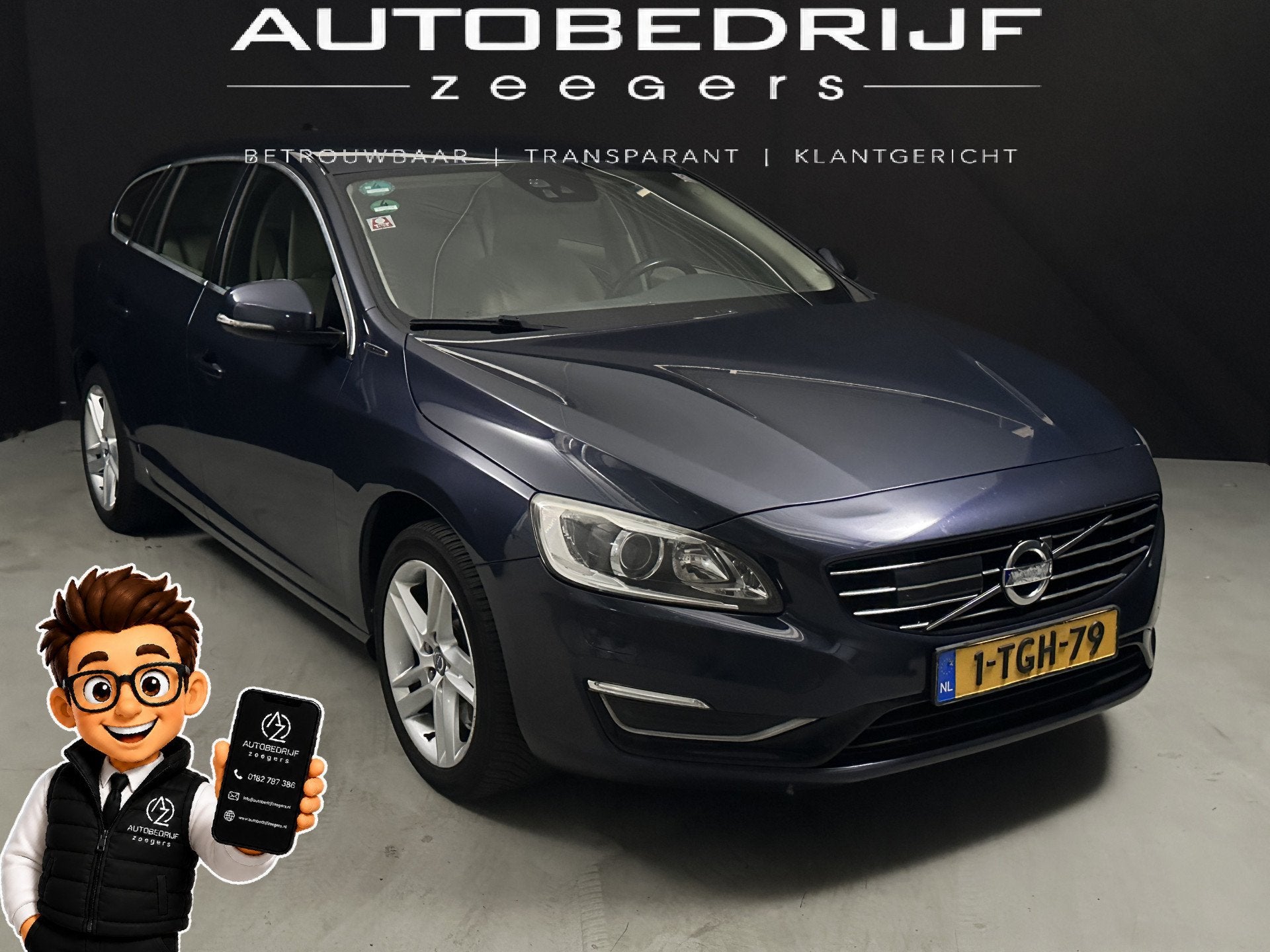 Volvo V60 2.4 D6 AWD Plug-In Diesel Hybrid *Navi*AC*Heatseat, Automaat, Blauw, Automatische klimaatregeling, Vierwielaandrijving