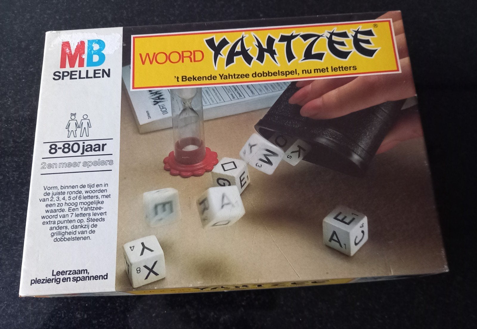 Woord Yahtzee MB Spellen Het bekende dobbelspel met letters, Een of twee spelers, Ophalen of Verzenden, Zo goed als nieuw, MB Spellen