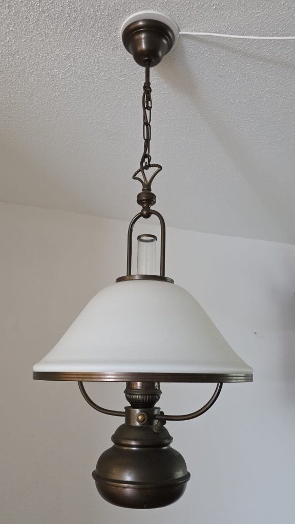 klassieke hanglamp ( Plafondlamp ) 2 stuks, Ophalen, Zo goed als nieuw, Glas