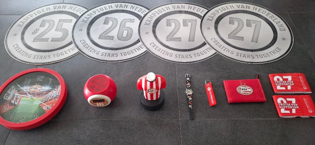 PSV fanartikelen - wekker/nachtlampje/portemonnee/klok etc, Ophalen of Verzenden, Zo goed als nieuw, PSV, Overige typen