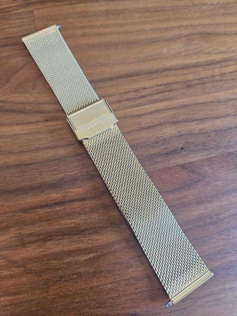 Kane horlogeband metaal Gold mesh steel strap, Sieraden, Tassen en Uiterlijk, Overige merken, Staal, Staal, Nieuw