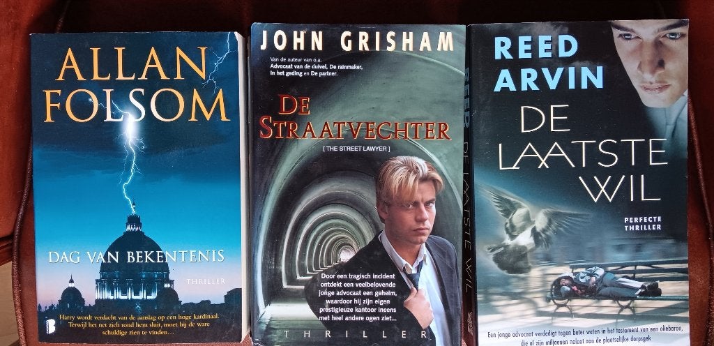 thrillerpakket met 3 boeken, Ophalen of Verzenden, Gelezen, Allan Folsom, John Grisham, Reed Arvin