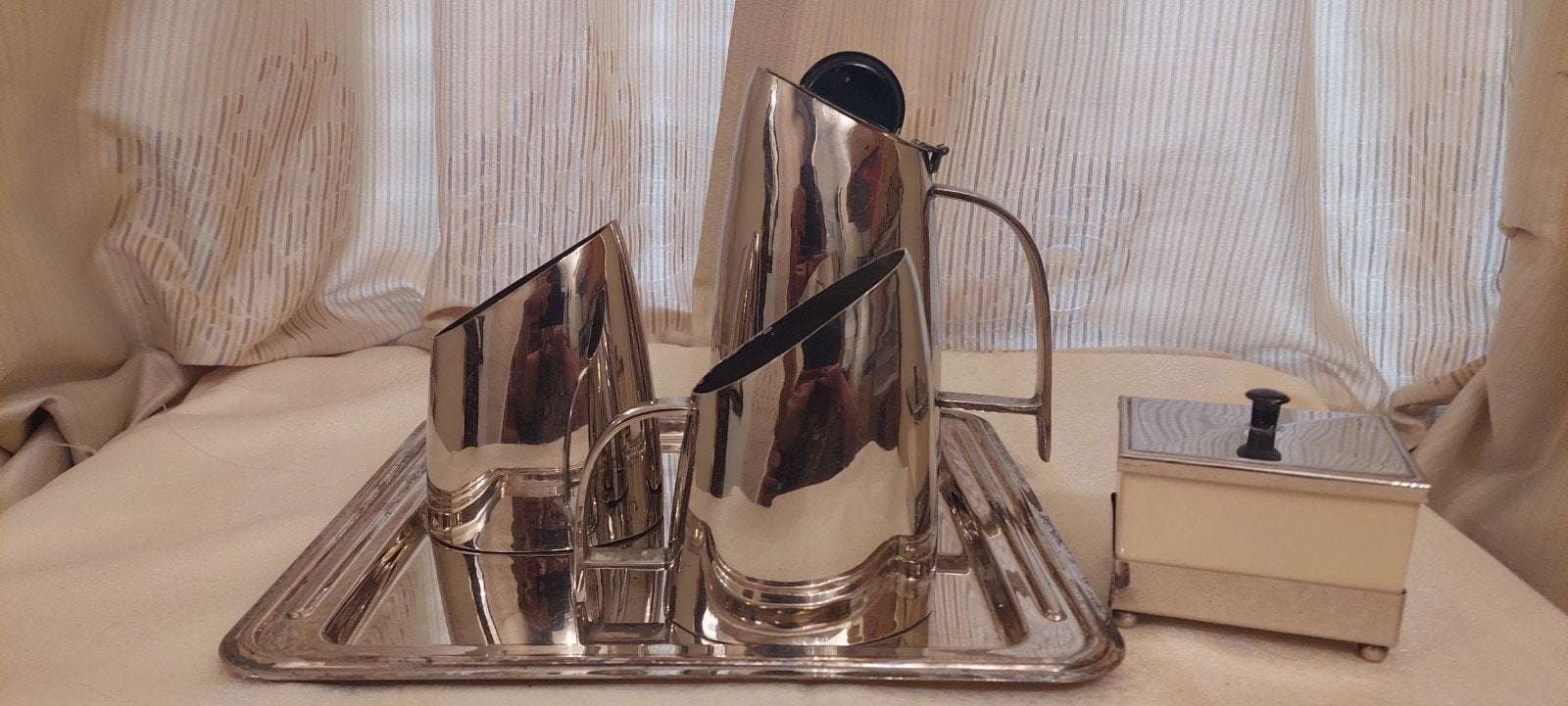 artdeco    verzilverd Koffie servies, Antiek en Kunst, Ophalen of Verzenden