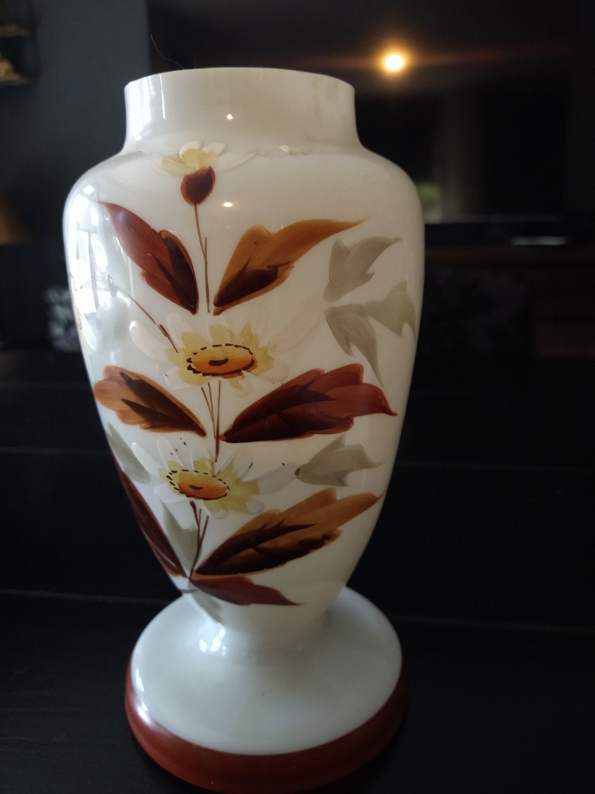 Vintage vaas met bloemmotief - Handgeschilderd, Antiek en Kunst, Ophalen